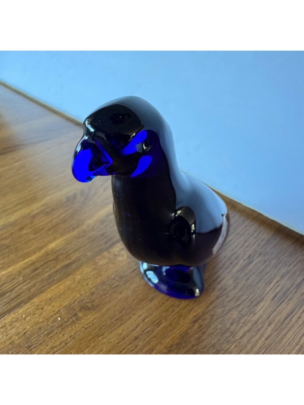 BACCARAT Cobalt Blue Crystal Parrot Figurine Vintage Signed 4.5" France - Picture 8 of 10